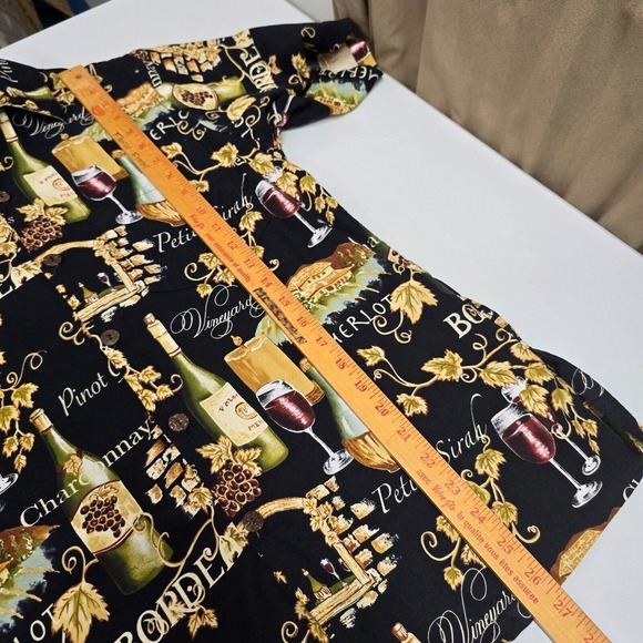 Go Barefoot Shirt Mens Small Black Wine Print Button Up Hawaiian Vacation Resort - Picture 9 of 10